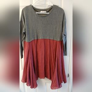 Paisley Vine Two-Tone Sweater & Flowy Skirt Dress – Size Medium